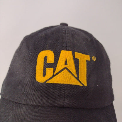 CAT Caterpillar Lafayette Engine Corp Black Yellow Strapback Hat Cap Embroidered