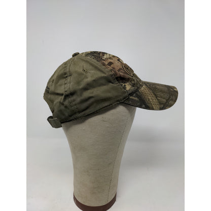 Cabelas Camo Slideback Hat OSFM Thick Embroidered Logo Cap Green Brown