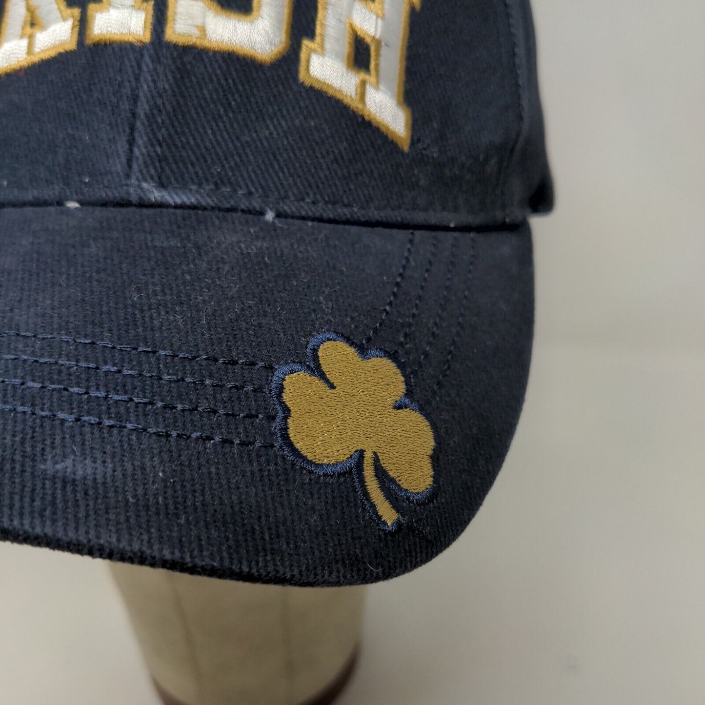 Captivating Headgear Men's Strapback Notre Dame Hat Blue OSFA Embroidered Logo