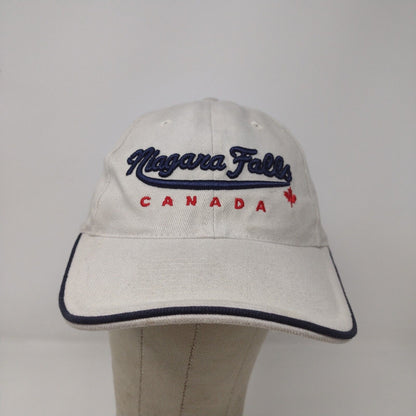 KP Men's Strapback Hat Beige OSFA Niagara Falls Canada Embroidered Logo