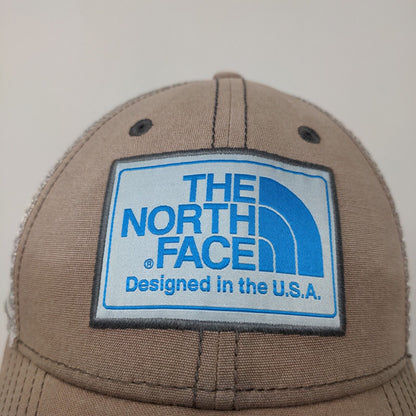 The North Face Men's Snapback Mesh Back Hat Tan Gray Patch Logo