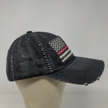 KBEthos Men's Patriotic Slideback Hat Black OS Distressed Big American Flag