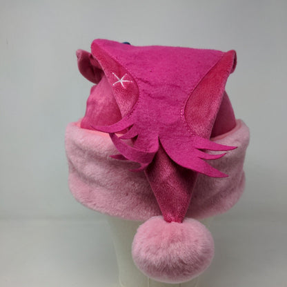 Dreamworks Trolls Girl's Poppy Christmas Cap Hat Pink Vegan Fur Pom Pom