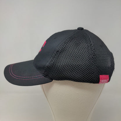 T Mobile Men's Strapback Hat Black Pink Size OSFA Embroidered Logo Cotton