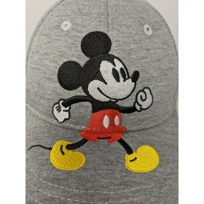 Disney Mickey Mouse Baseball Hat Cap Strapback Gray Embroidered Character