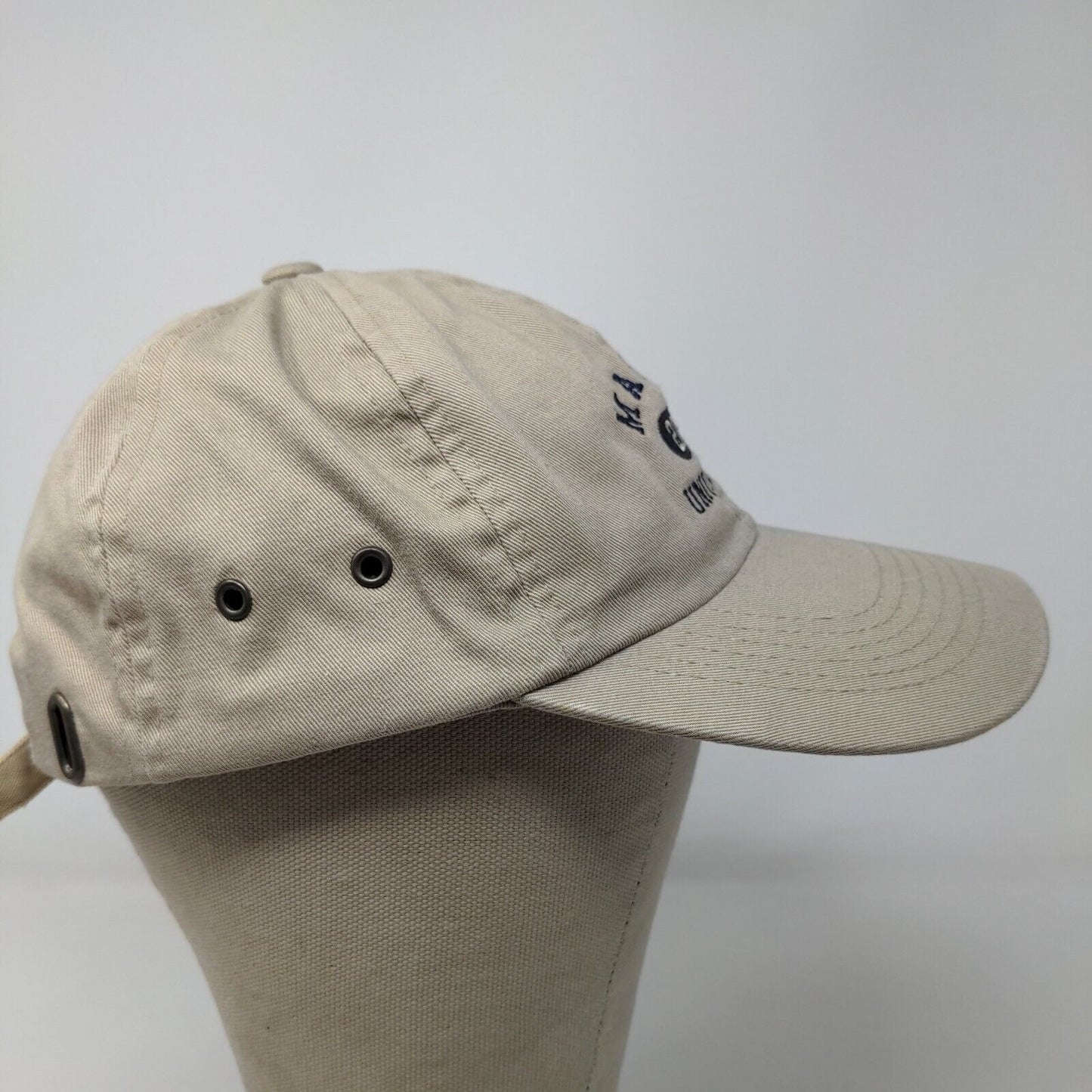 Jones & Mitchell Men's Slideback Martin University Hat Tan Vintage 2000 Y2K