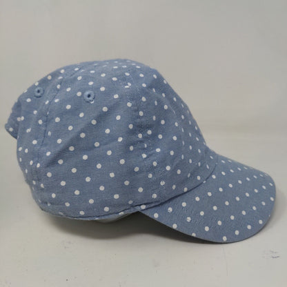 Unbranded Toddler Hat Blue Stretchy 100% Cotton Polka Dot Star Pattern