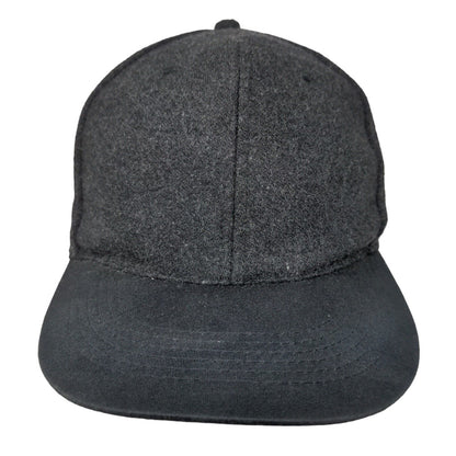 Unbranded Men's Snapback Hat Black Blank Knit Vent Holes Adjustable