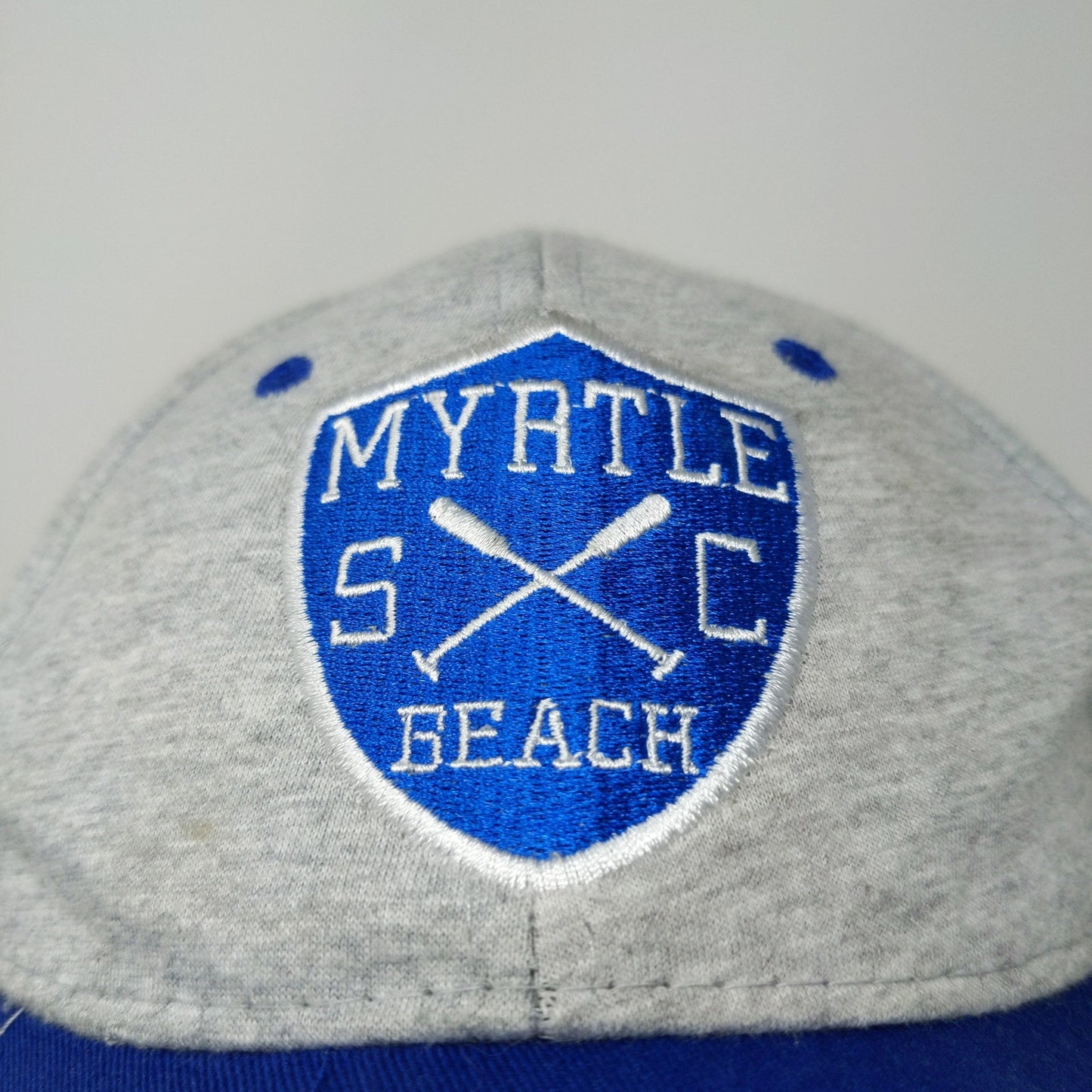 Lucky 7 Brand Myrtle Beach South Carolina Snapback Hat Embroidered Logo Gray