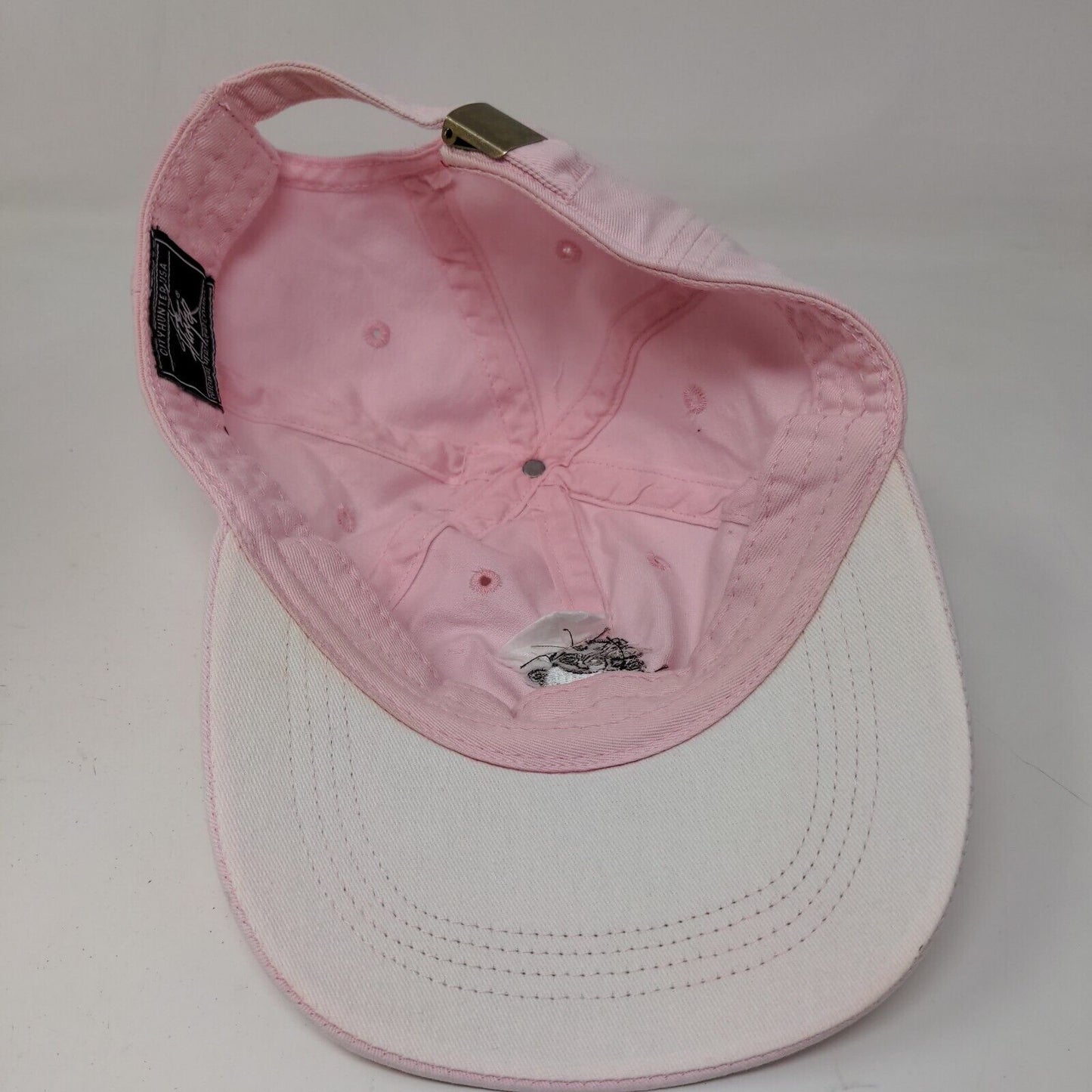 City Hunter USA Women's Slideback Hat Pink Adjustable Embroidered Pug Logo