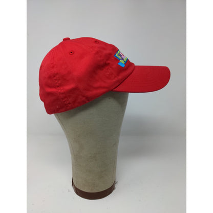Justice Red Embroidered Logo Slideback Hat Red 100% Cotton Logo