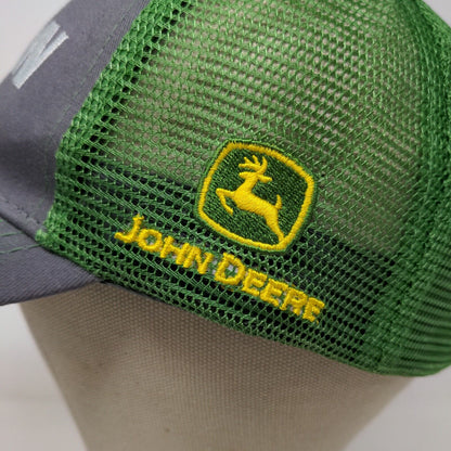 John Deere Men's Snapback Mesh Back Hat Green Gray OSFM Embroidered Logo