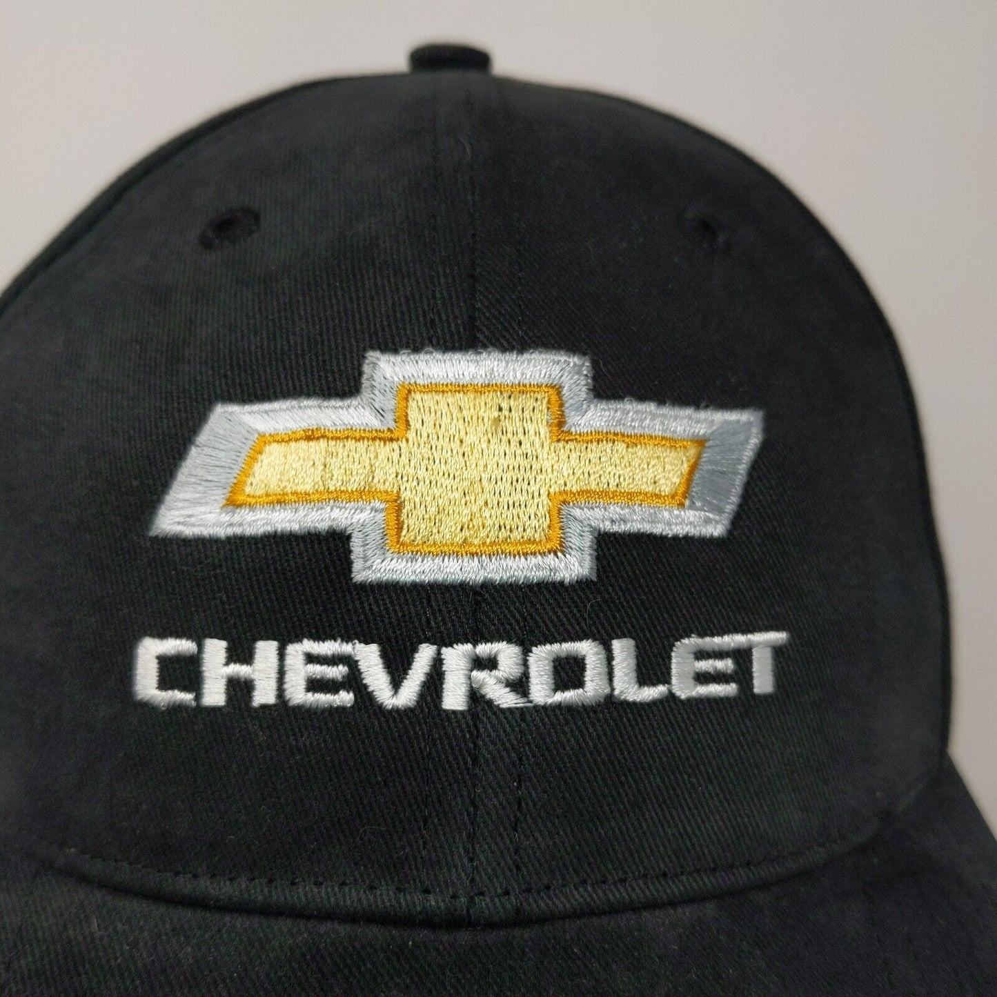 Chevrolet Strapback Hat Black Adjustable Winner's Circle Chevy Embroidered Logo