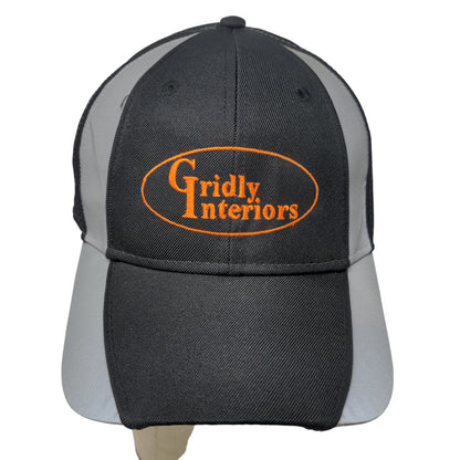 Otto Men's Strapback Hat Black Gray OSFM Gridley Interiors Embroidered Logo