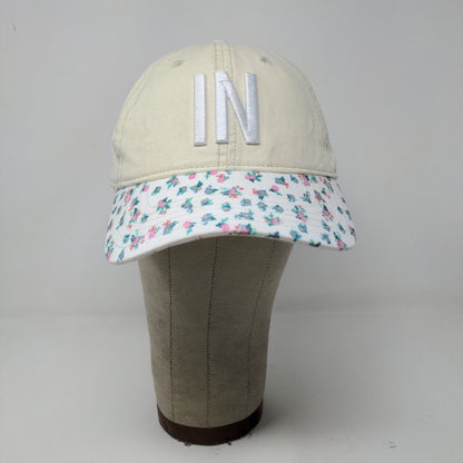 Home Free Womens IN Indiana Slideback Hat Cap Cream OSFM Embroidered Logo