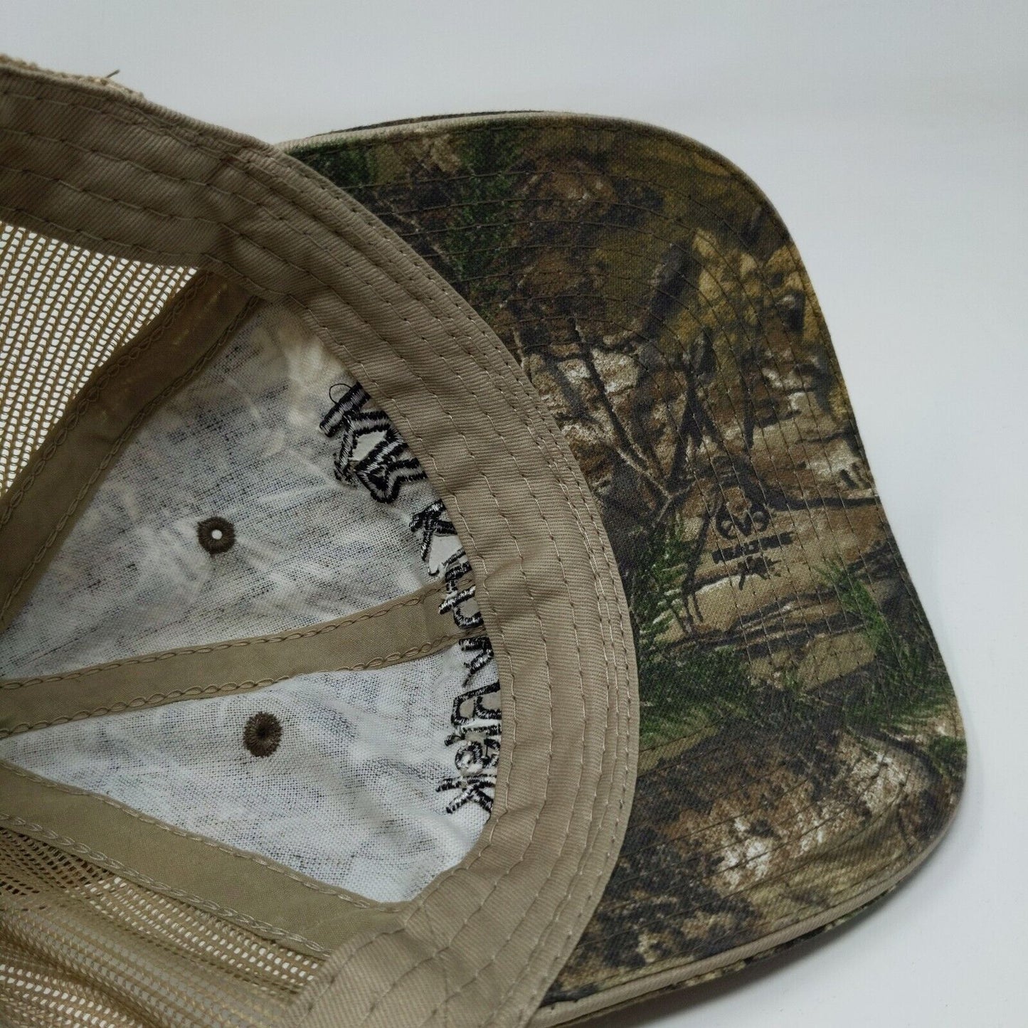 Kirby Risk Men's Camo Hat Strapback Mesh Back Green Brown OSFM W/Tags Realtree