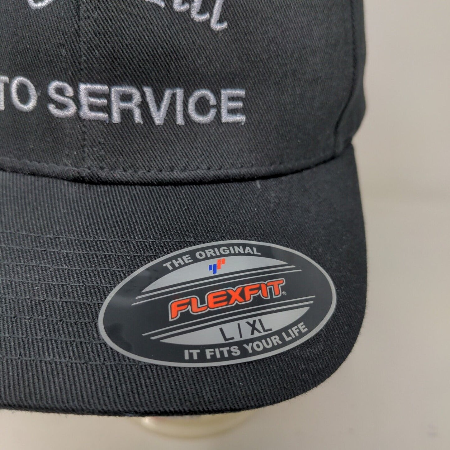 FlexFit Men's Fitted Hat Black Size L/XL Long Hill NAPA ASA AAA Auto Service Cap