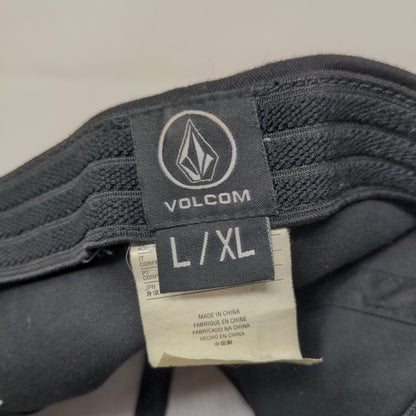 Volcom Men's Fitted Hat Black Size L/XL Embroidered Logo Cotton Blend