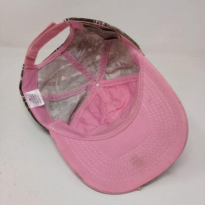 Team Realtree Women's Strapback Hat Pink Camo OSFA Embroidered Logo