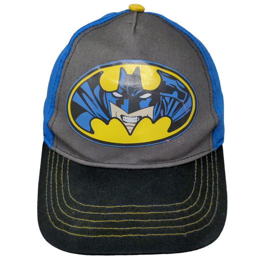 Batman Boy's Snapback Hat Gray Blue OSFM Graphic Batman Logo 100% Cotton