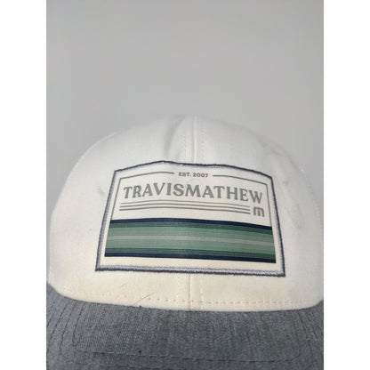 Travis Mathew Mesh Back Snapback Hat 110 One Ten FlexFit White & Gray Adjustable