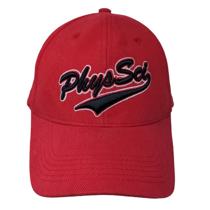 Phys Sci Men's Fitted Hat Red Size OSFA Embroidered Logo Cotton Blend