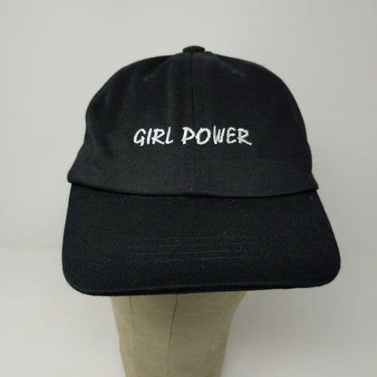 Girl Power Hat Cap Black Used Strapback Embroidered Wonder Nation