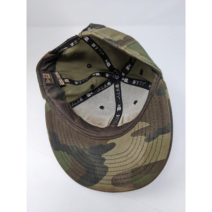 New Era 9Fifty Snapback Hat Fireline Media Adjustable Camo US Flag Patch OSFM