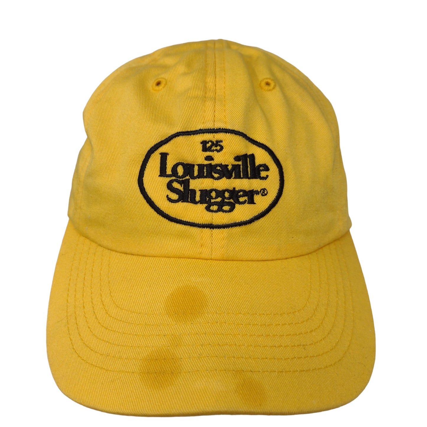 Louisville Slugger 125 Mens Strapback Hat Yellow Adjustable Embroidered Logo