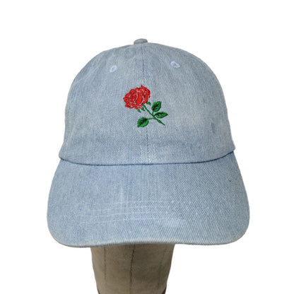 Aung Crown Rose Strapback Blue Baseball Hat Adjustable Embroidered Logo