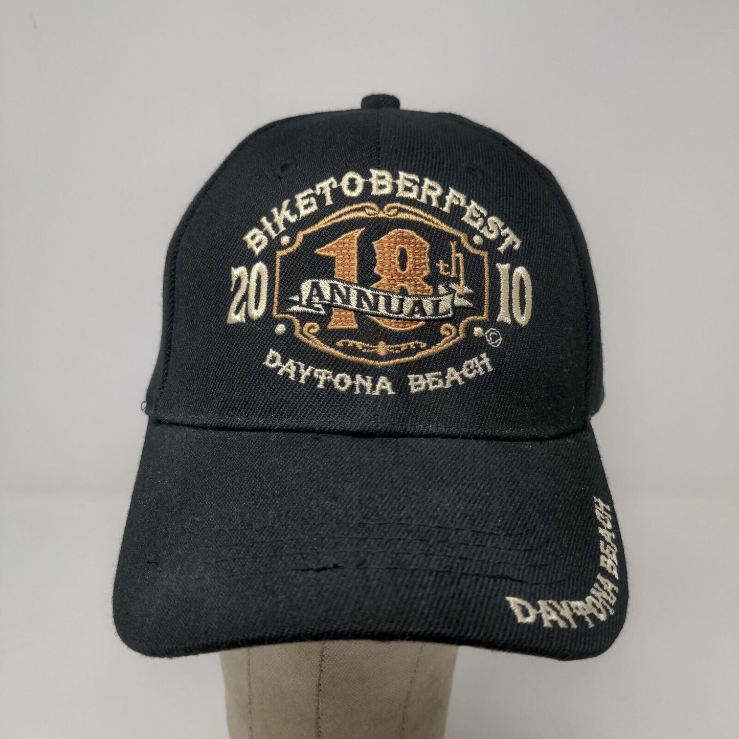Capsmith Men's Biketoberfest 2010 Strapback Hat Black OSFA Embroidered Logo