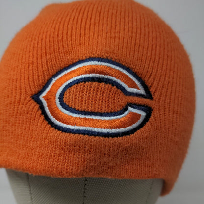 Yupoong Men's Knit Beanie Hat Orange Chicago Bears Embroidered Logo