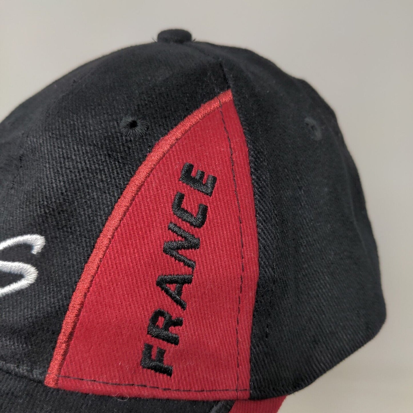 Paris France Slideback Hat Black Red Adjustable Embroidered Logo Spell Out