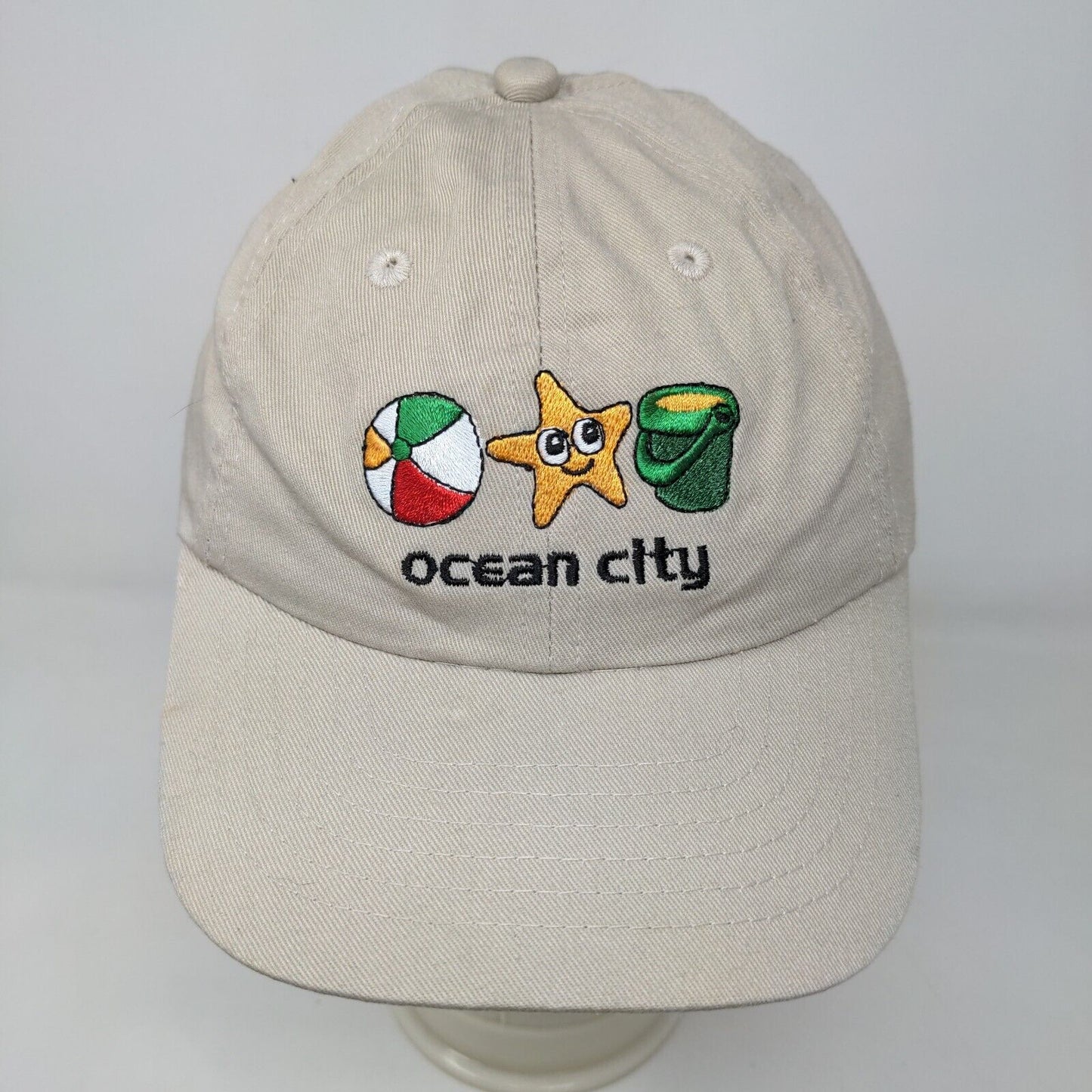 Royal Resortwear Men's Slideback Hat Tan Embroidered Ocean City Logo