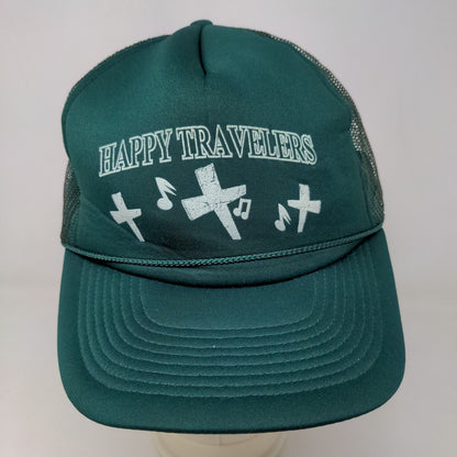Cobra Caps Men's Snapback Mesh Back Hat Green Size OSFA Happy Travelers Logo