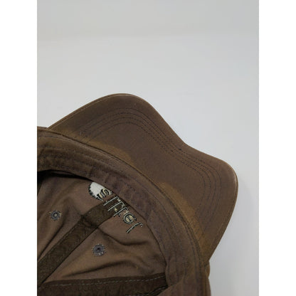 Alltel Slideback Hat Adjustable Brown Embroidered Logo Distressed