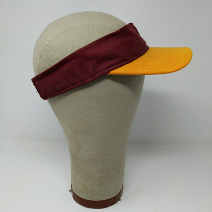 DeLong Strapback Sun Visor Hat Red & Yellow Embroidered Logo MC