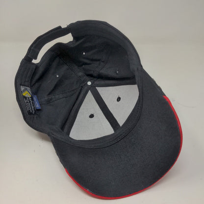 Case IH Men's Strapback Hat Black Red Striped 3D Metallic Logo