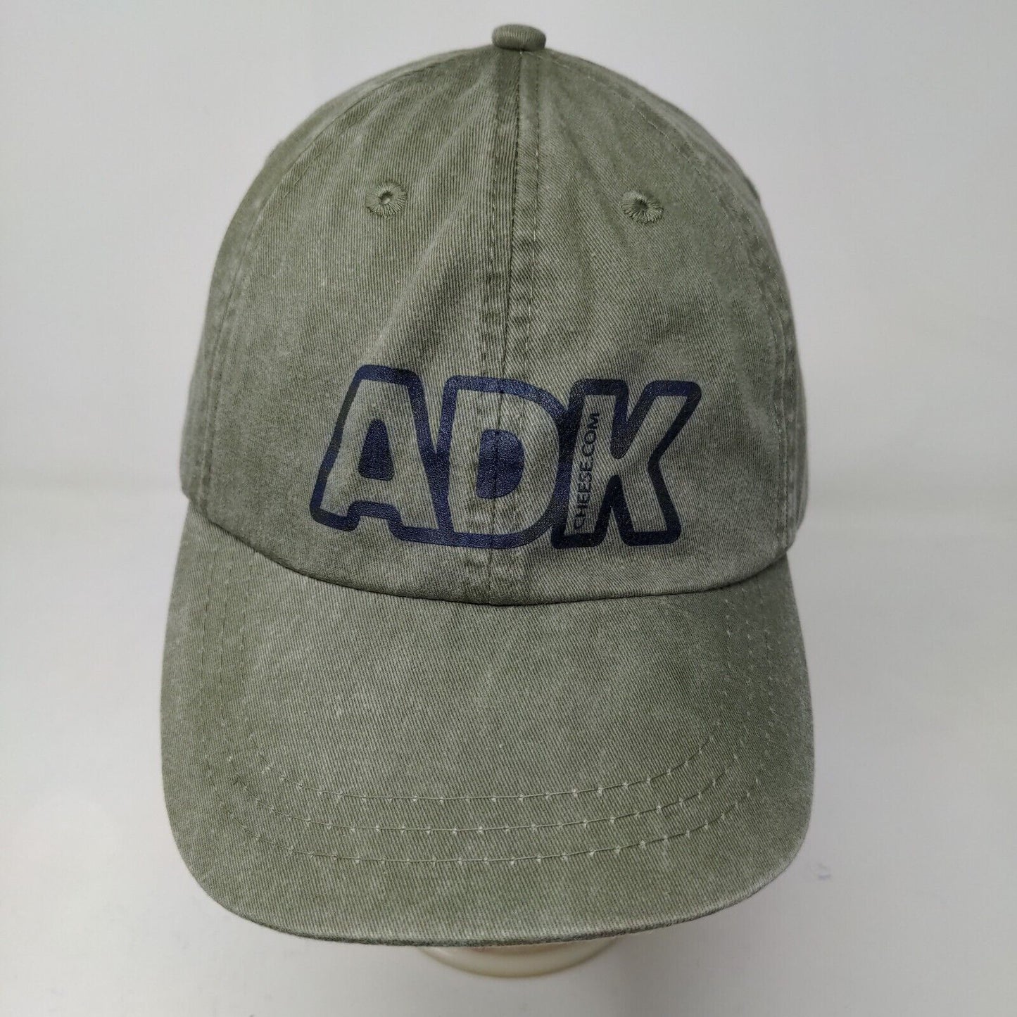 Adams Men's Slideback Hat Green Adjustable Graphic ADK Logo Cheese.com W/Tags