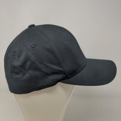 Yupoong Men's FlexFix Fitted Hat Black Size L-XL Blank Cotton Spandex Blend