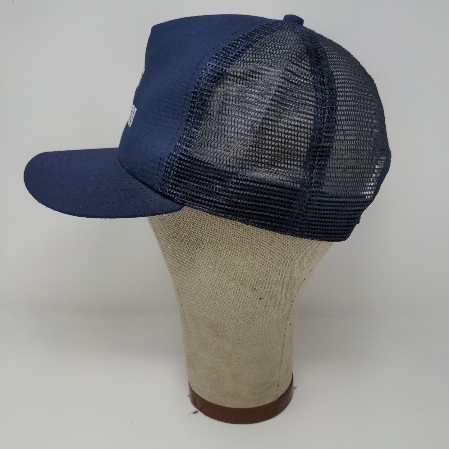 Joe's Junction Blue Snapback Meshback Hat Cap Made in USA Embroidered Spell Out