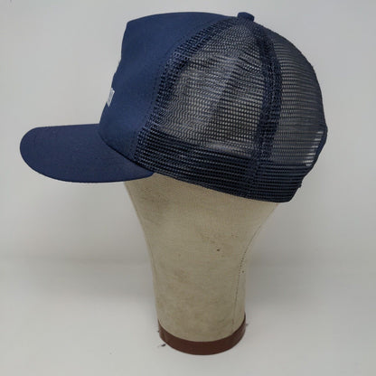Joe's Junction Blue Snapback Meshback Hat Cap Made in USA Embroidered Spell Out