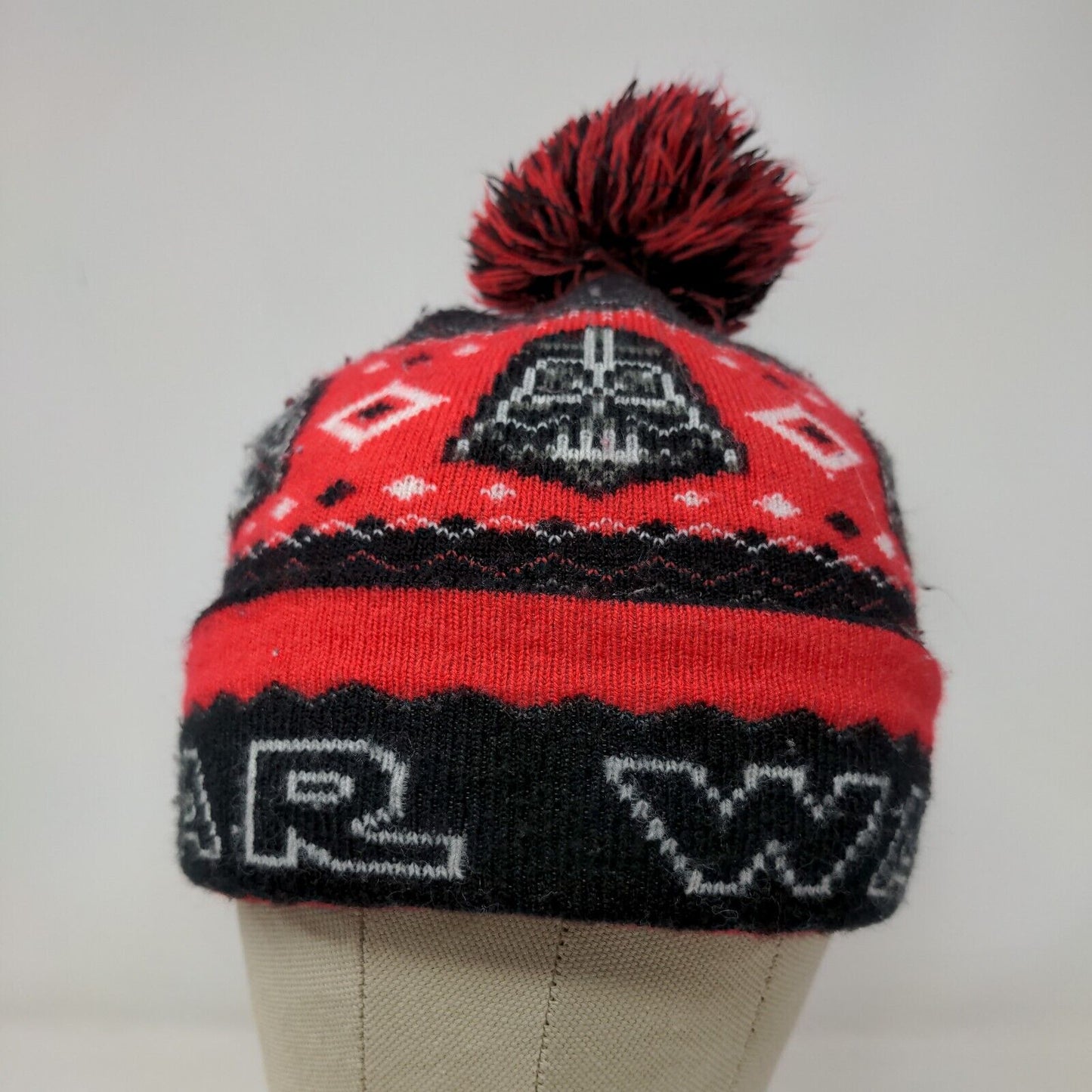 Star Wars Men's Knit Beanie Hat Cap Black Red One Size Acrylic