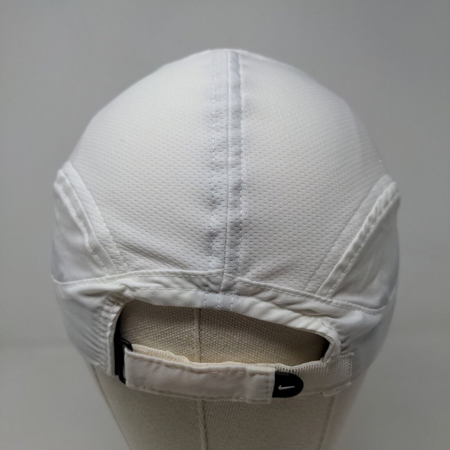 Nike Featherlight Dri Fit Men's Strapback Hat White Embroidered Swoosh Logo