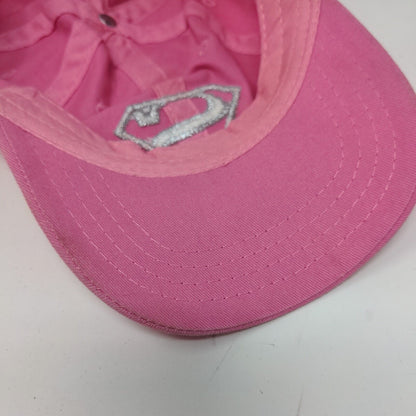 DC Comics SuperGirl Girl's Stretchy Hat Pink Size M Embroidered Logo Cotton