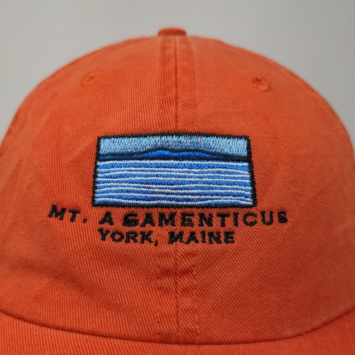 Alternative Men's Slideback Hat Orange Adjustable Embroidered Mt Agamenticus