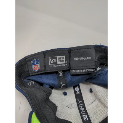 NFL New Era 39Thirty Seattle Seahawks Hat Size M-L Blue Embroidered Logo