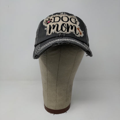 KBethos Vintage Dog Mom Strapback Hat Embroidered Patch Distressed Gray