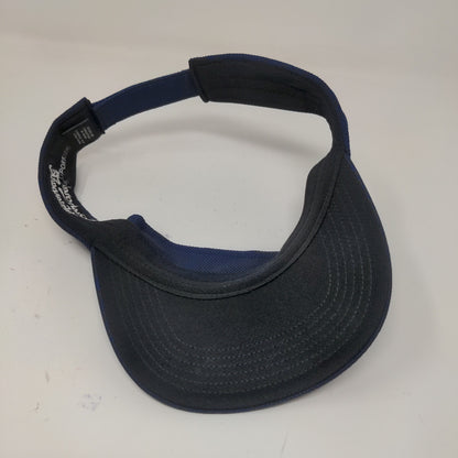 Seashore Waterpark Strapback Sun Visor Hat Blue Embroidered Spell Out