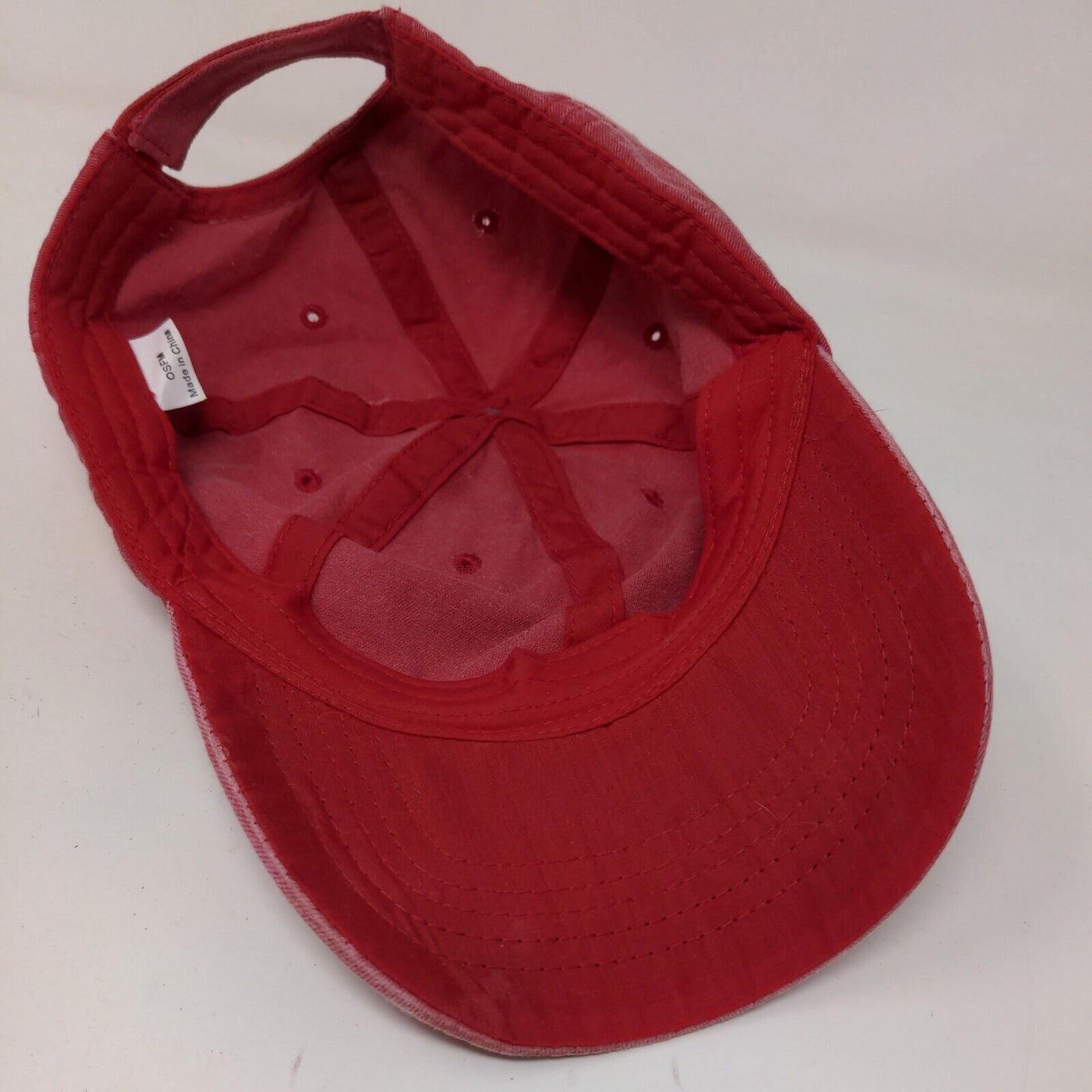 Unbranded Men's Strapback Hat Red Size OSFM Blank Vent Holes Adjustable